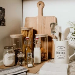 4x Vorratsgläser 2300ml WOODLOCK In Transparent -Küchenwelt Verkauf butlers 4x vorratsglaser 2300ml woodlock in transparent 5