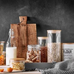 4x Vorratsgläser 2300ml WOODLOCK In Transparent -Küchenwelt Verkauf butlers 4x vorratsglaser 2300ml woodlock in transparent 6