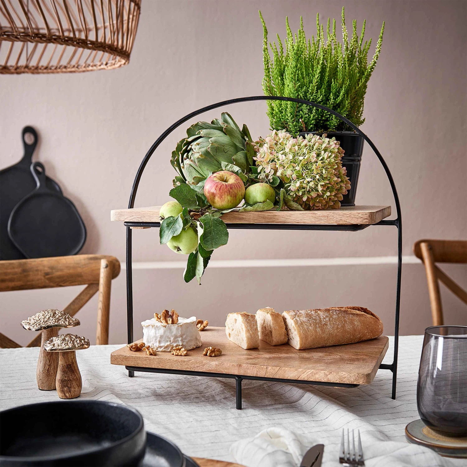 Etagere 2-stufig Höhe 45cm MANGO DAYS In Braun 8 Etagere 2-stufig Höhe 45cm MANGO DAYS In Braun - Image 6