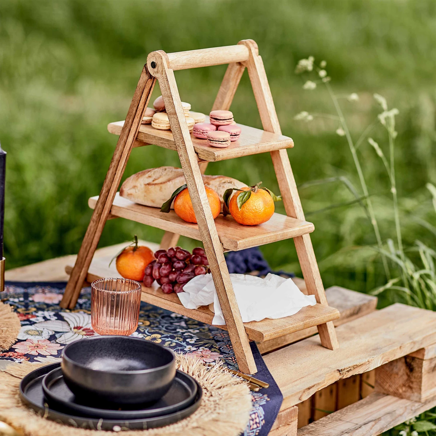 Etagere 3-stufig Höhe 48cm MANGO DAYS In Braun 4 Etagere 3-stufig Höhe 48cm MANGO DAYS In Braun - Image 2