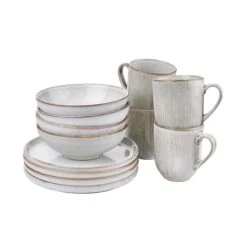 Geschirr-Set 12-tlg. HENLEY In Grau
