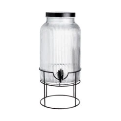 Getränkespender Mit Ständer 2 Tlg. FOUNTAIN In Transparent-Schwarz -Küchenwelt Verkauf butlers getrankespender mit stander 2 tlg fountain in transparent schwarz 2